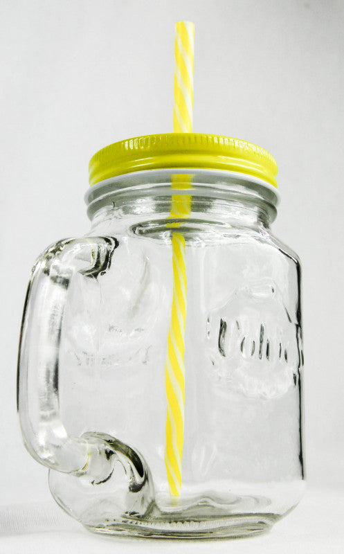 Volvic Water Glass Icetee Jar Glass Glasses Iceteekrug  Yellow version