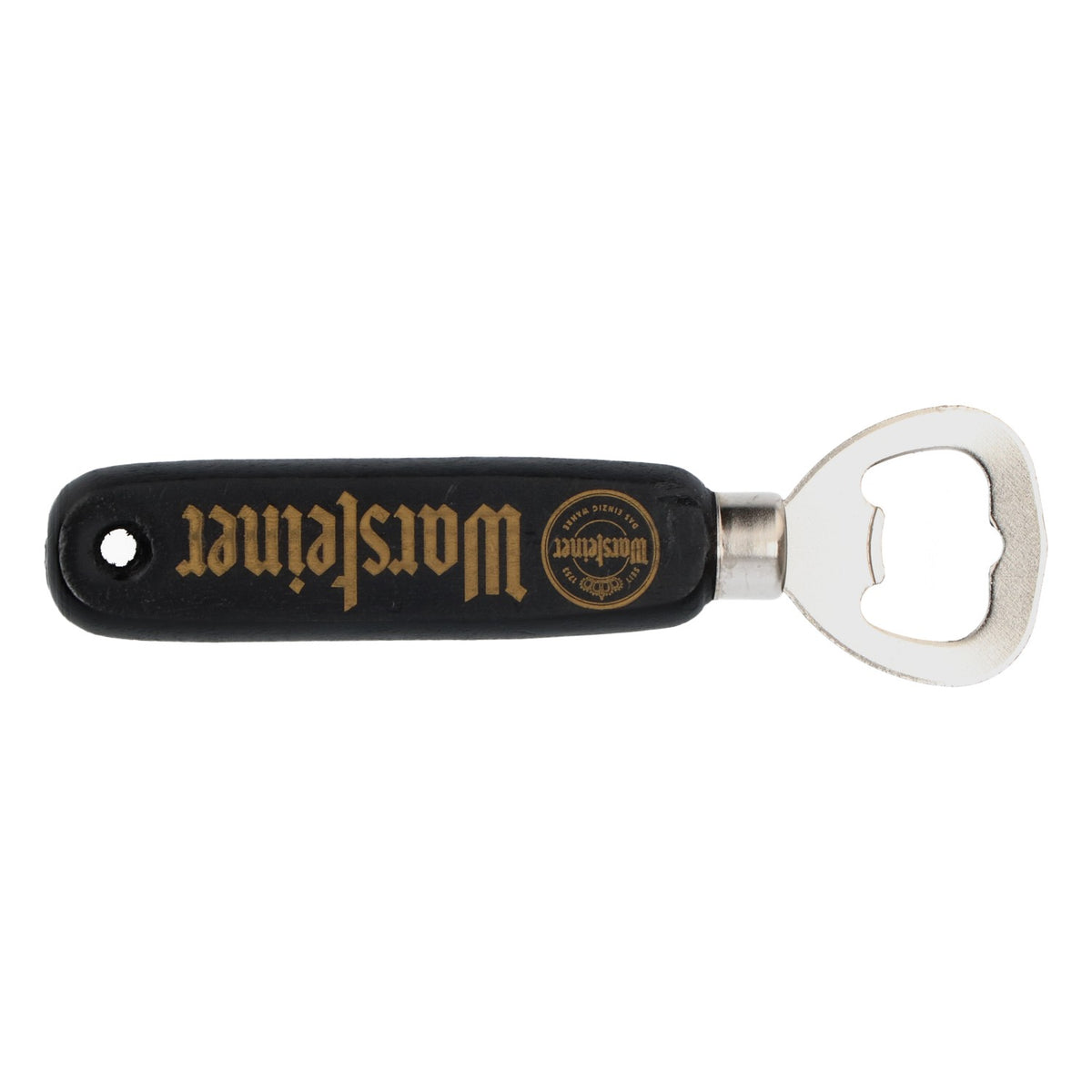 Warsteiner Beer Real Wood Retro Bottle Opener Cap Opener Black Design – View 3