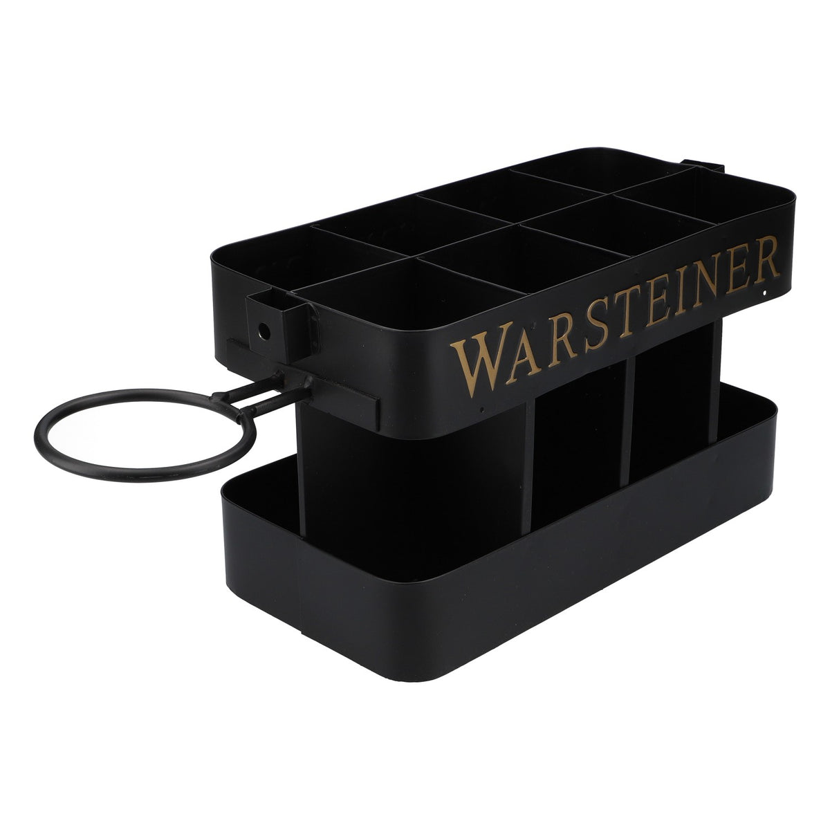 Warsteiner beer bottle carrier, full metal, 8-bottle can carrier