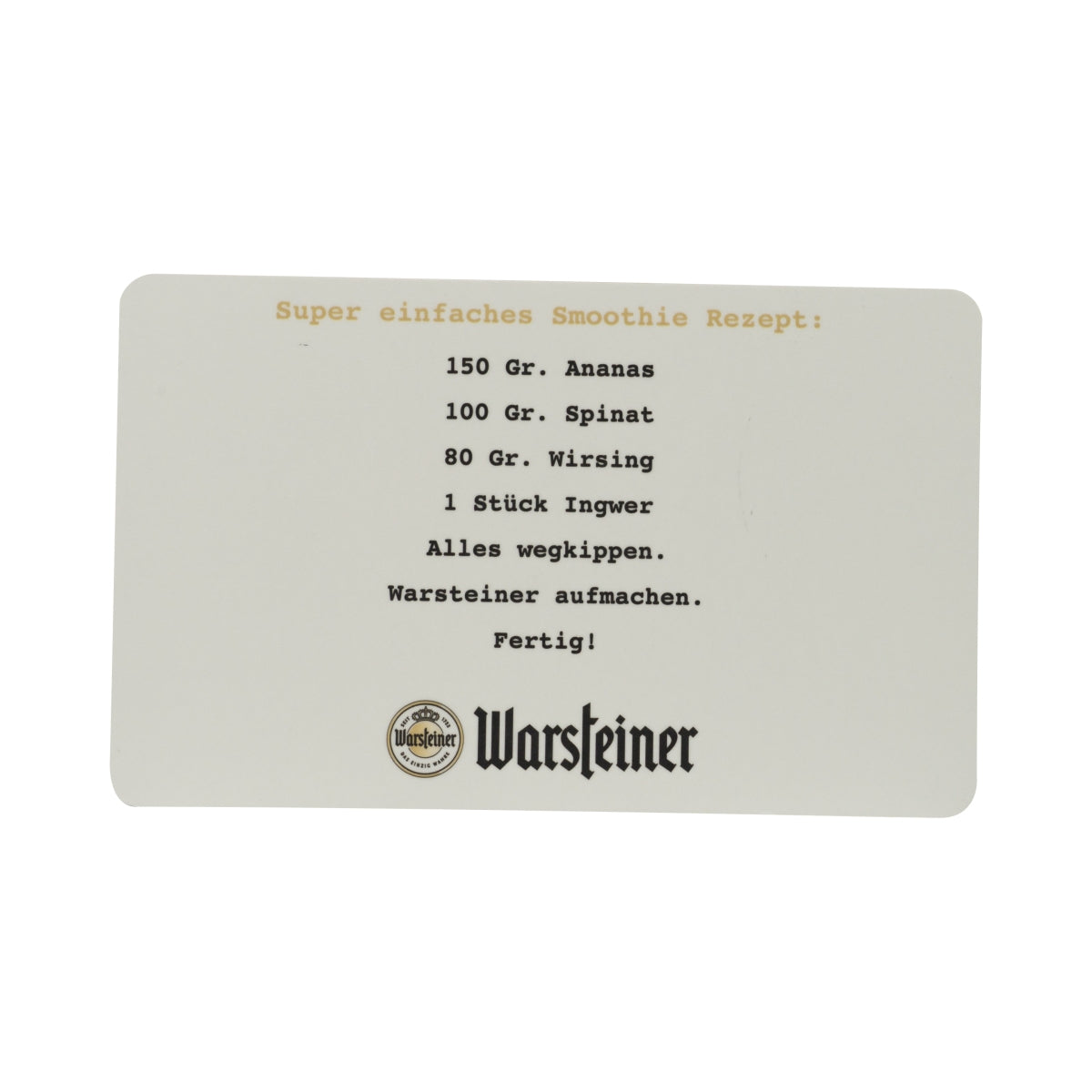Warsteiner Beer Breakfast Board 23x15 Smoothie Recipe Cutting Board Bartender