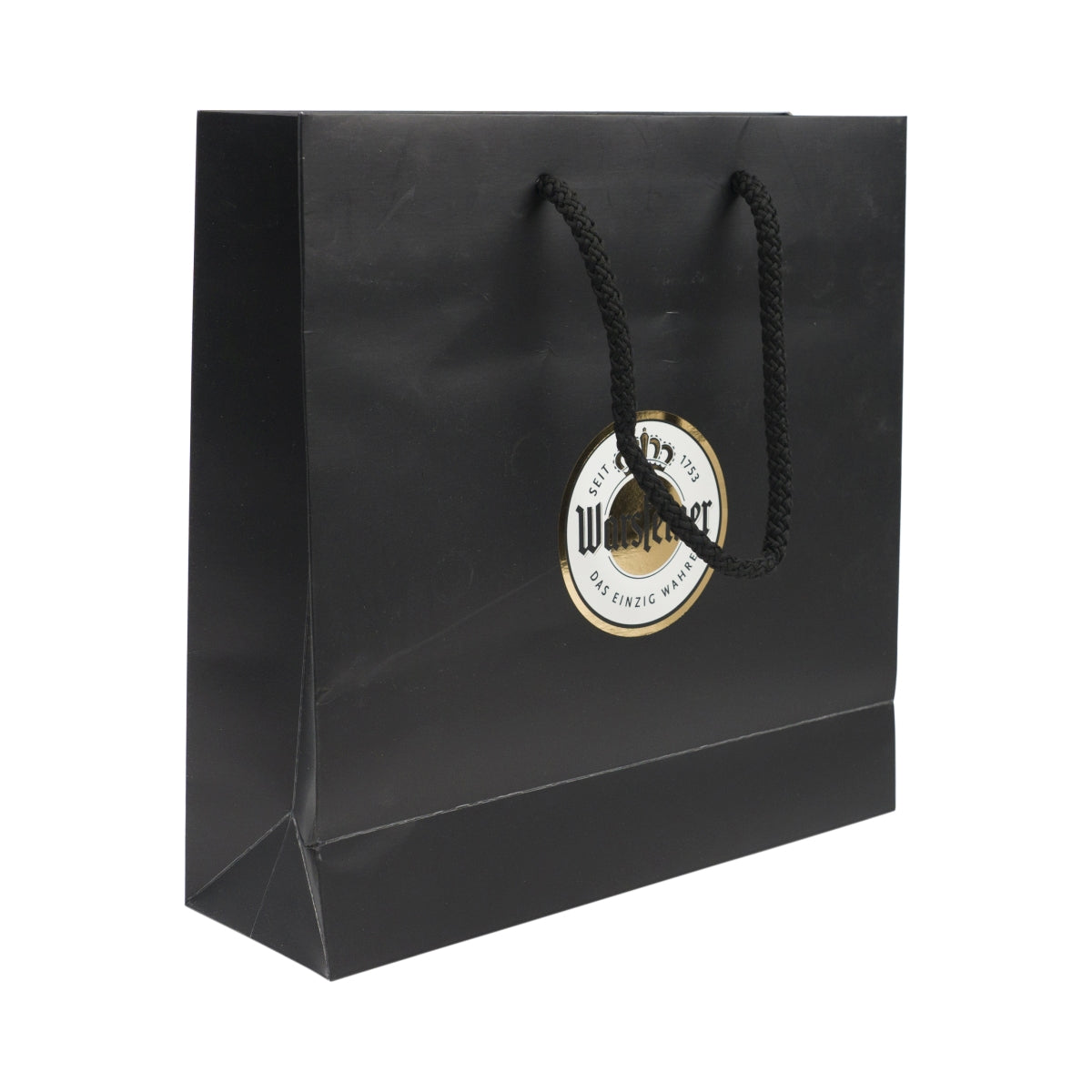 Warsteiner beer gift bag, carrier bag, shopping bag, black paper bag – View 2