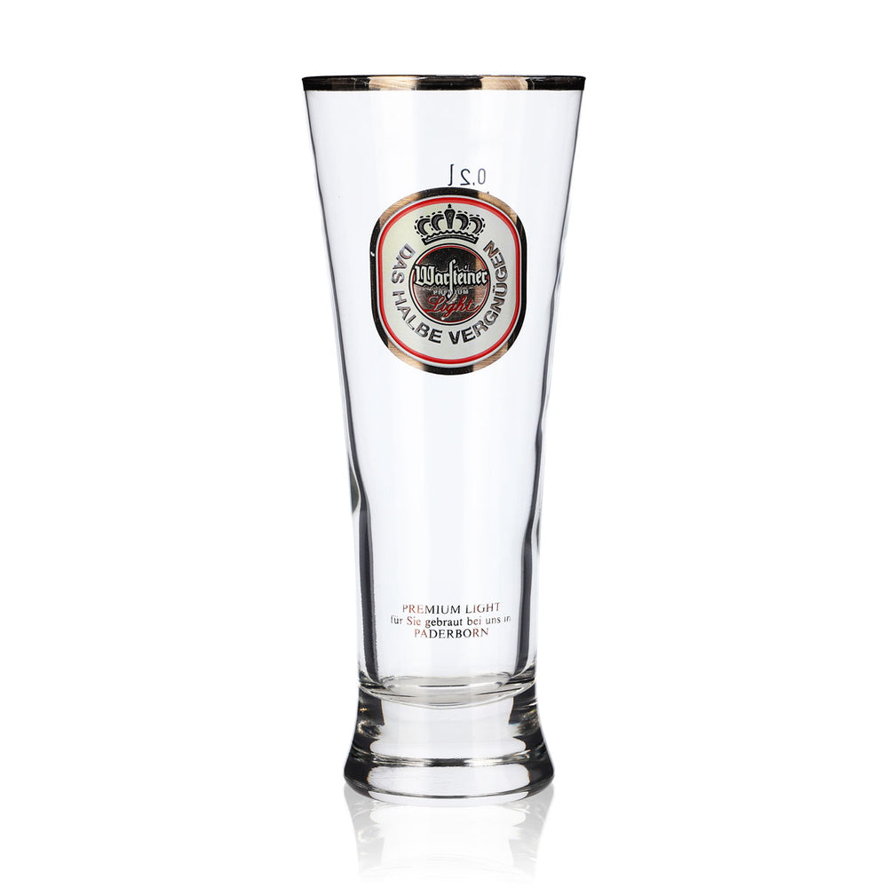Warsteiner Beer Glass, 0.2 L, "Das wahre Vergnügen" Light Tulip-Shaped Beer Glass