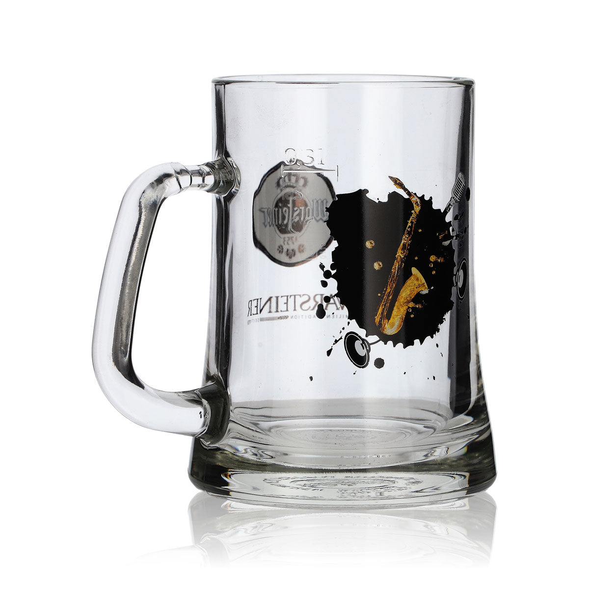 Warsteiner beer glass, 0.3 l beer mug, Seidel collector's mug, "Saxophone" tankard – View 4