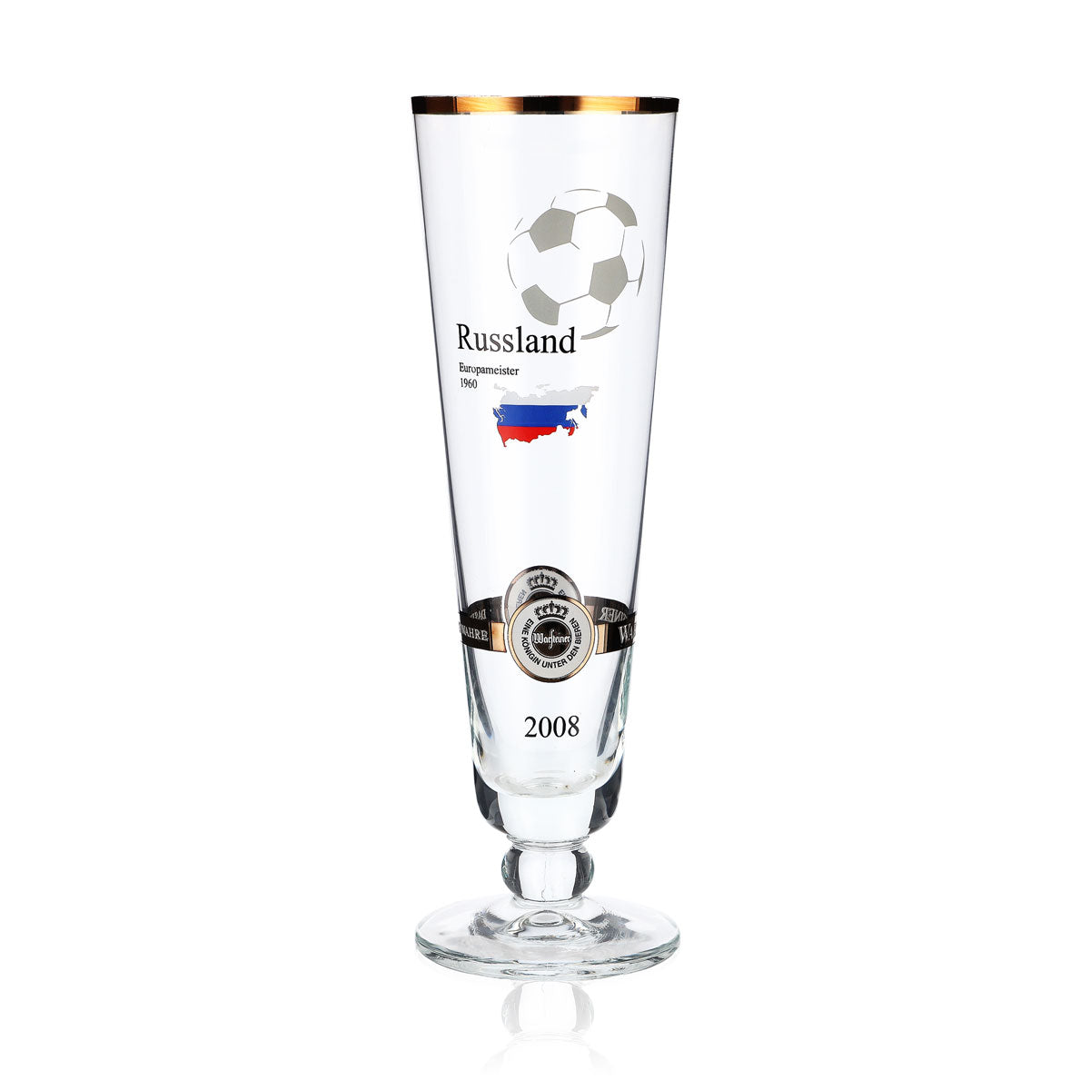 Warsteiner beer glass Beer glass Collectible glass 0.28 l Trophy "Italy" Euro 2008