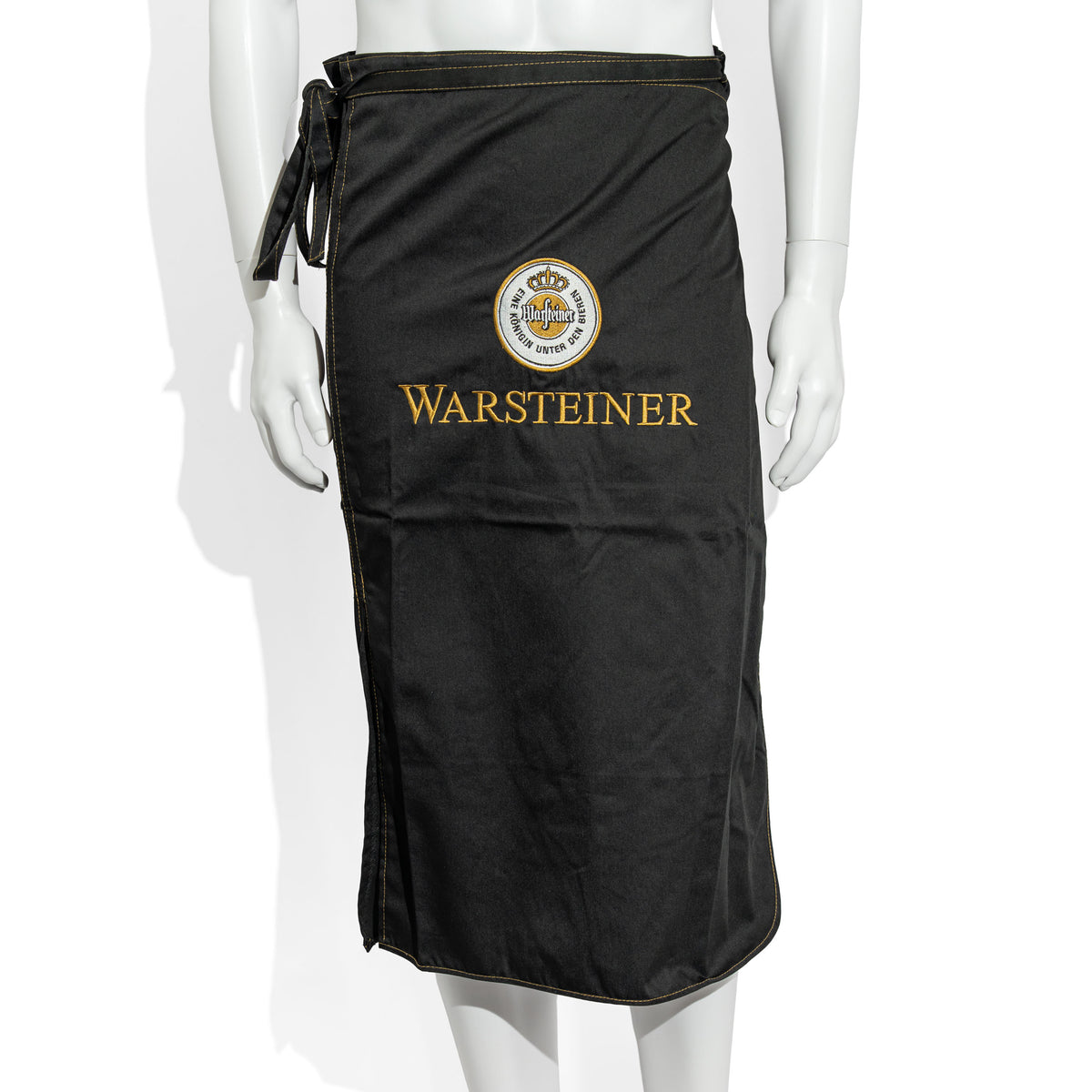Warsteiner Beer Glass Waiter's Apron, Black, Logo Only, Blended Fabric Apron