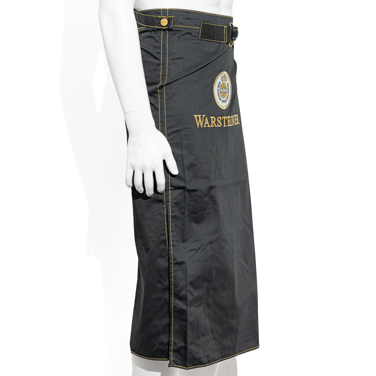 Warsteiner Beer Waiter's Apron with Belt System, Button Closure, Belt Loops, Long Style, Black – View 2