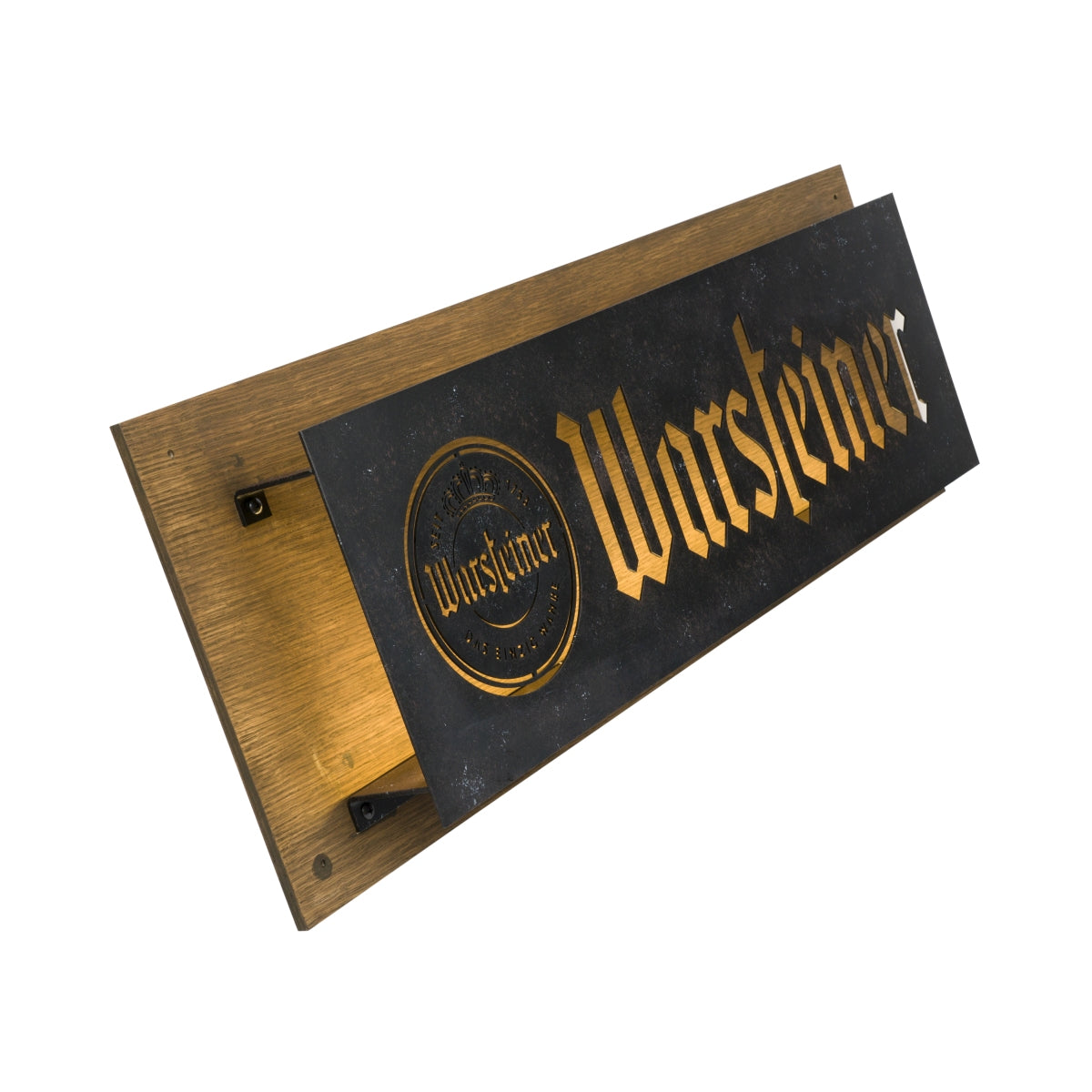 Warsteiner beer neon sign 70x25cm LED sign light advertising board wood wall – View 3