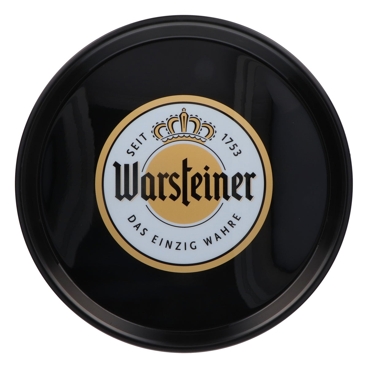 Warsteiner Beer Tray Waiter's Tray Black "Das einzig Wahre" (The Only Real Thing) 37 cm diameter Flat