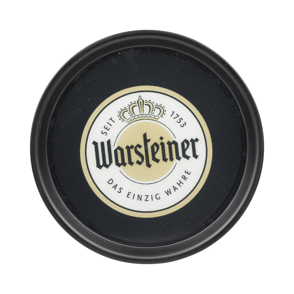 Warsteiner Beer Tray Black 37cm Rubberized Glasses Serving Gastro Waiter