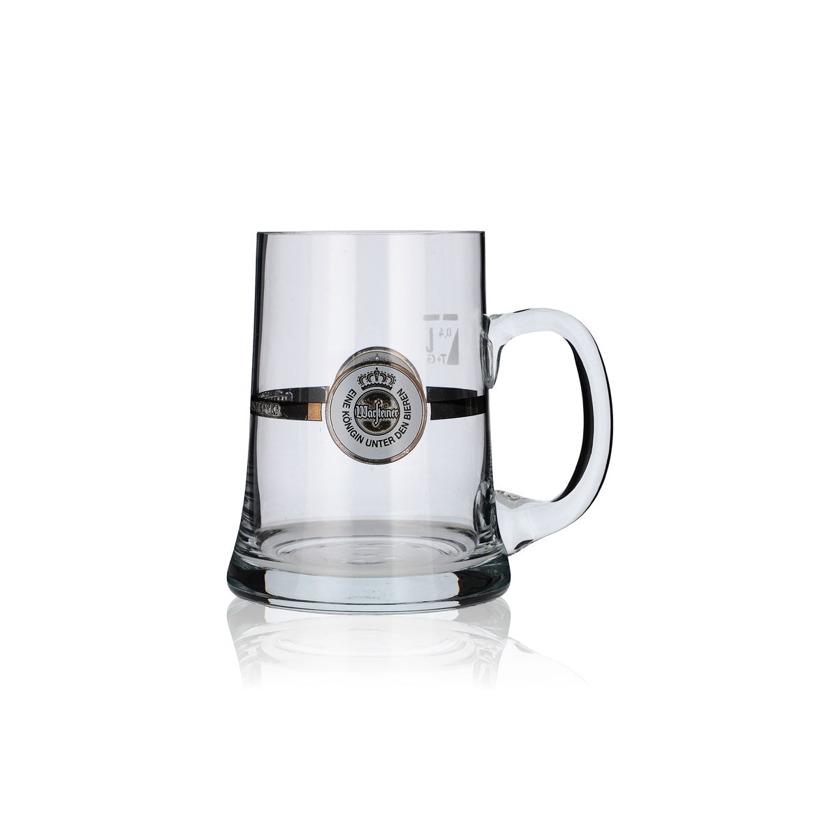 Warsteiner beer glass Beer mug Seidel glass 0.4 l white emblem