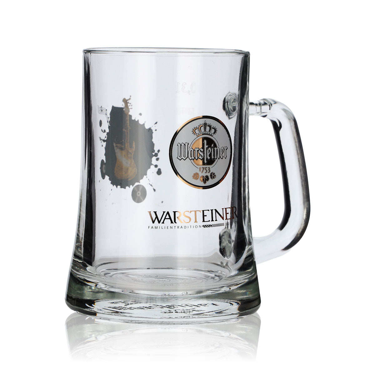 Warsteiner beer glass mug Collectible mug Seidel 0.3 l Handle glass Guitar – View 2