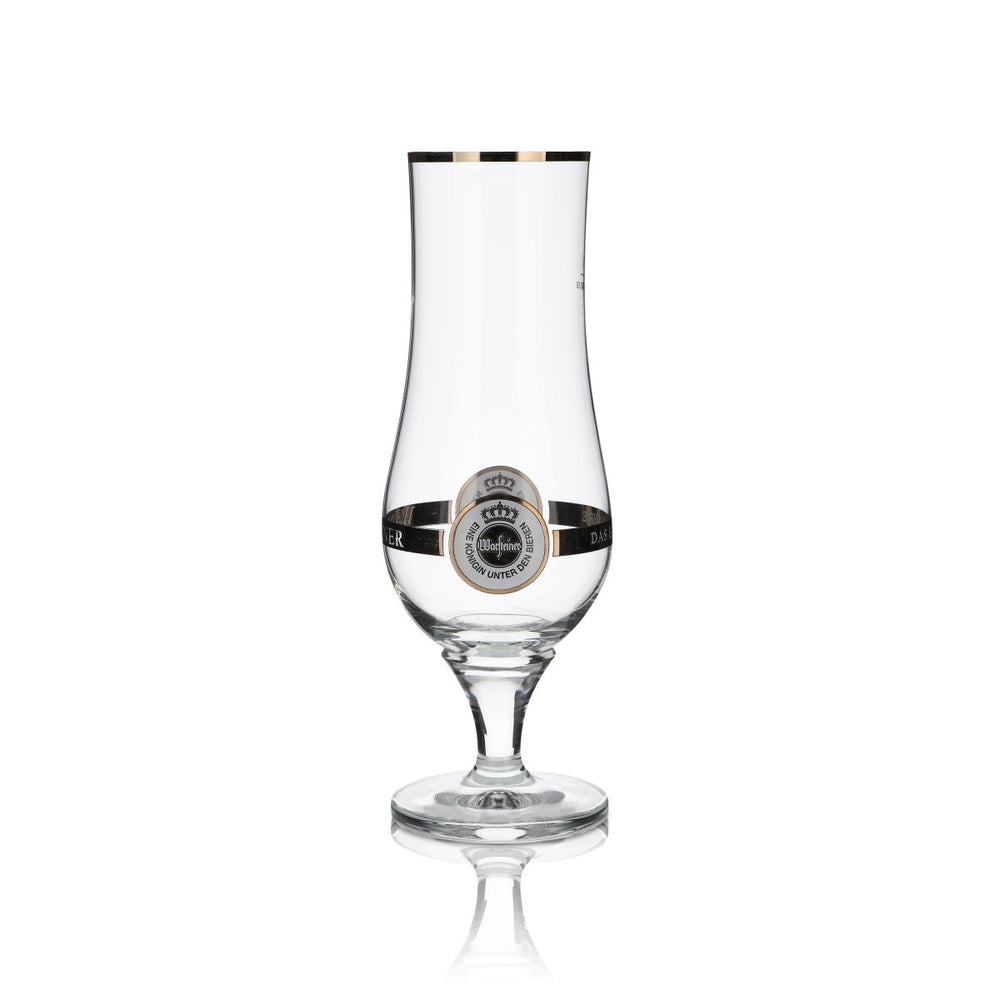 Warsteiner Pilstulpe beer glass, 0.4 l, cup glass with gold rim, spherical glass, brewery, catering