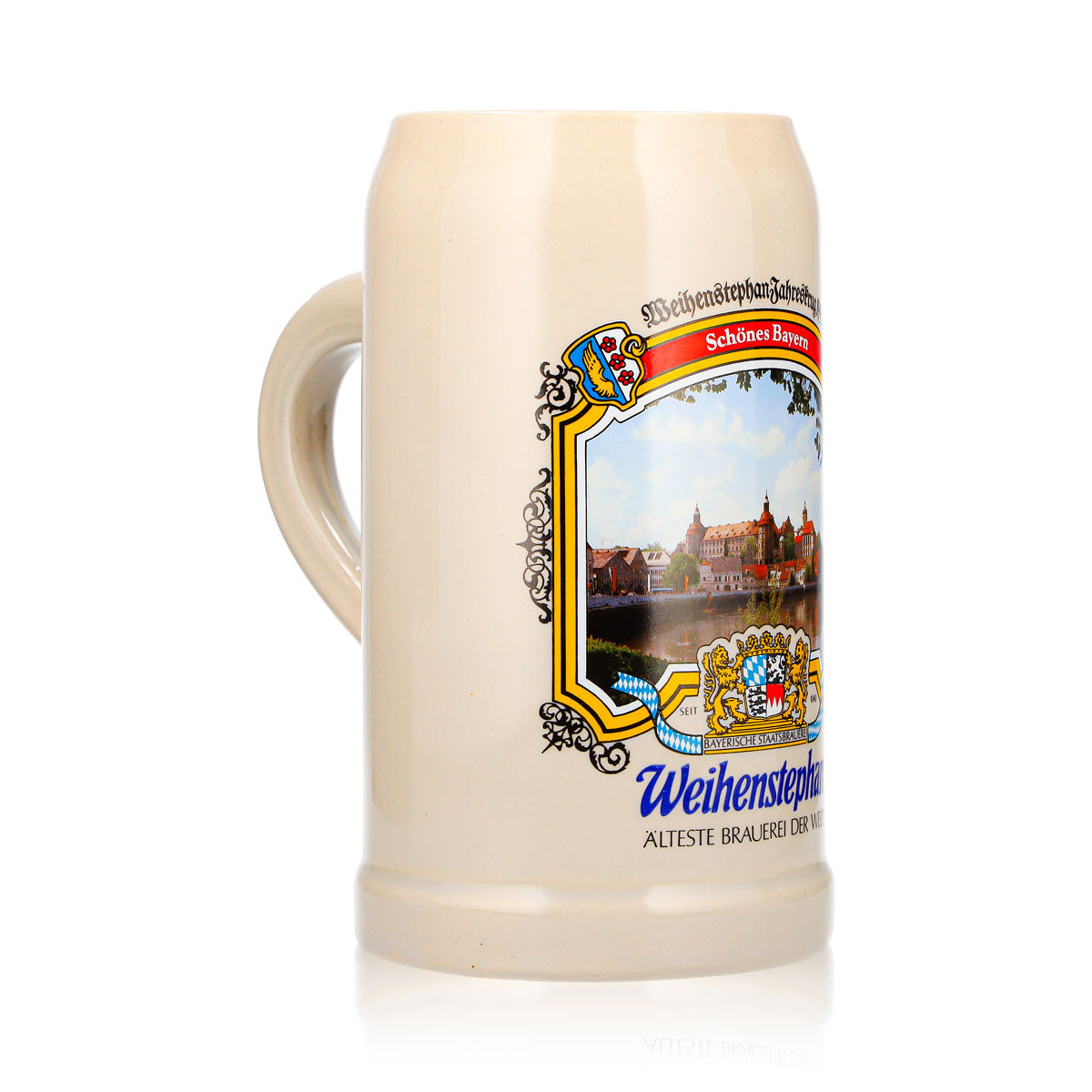 Weihenstephan Beer Glass, Clay Jug, Maß Jug, Annual Jug 1991, Clay Beer Mug, Seidel – View 3