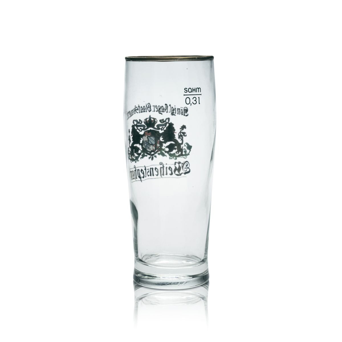 Weihenstephan beer glass collector's glass 0.3l Willi mug glasses gold rim brewery – View 2