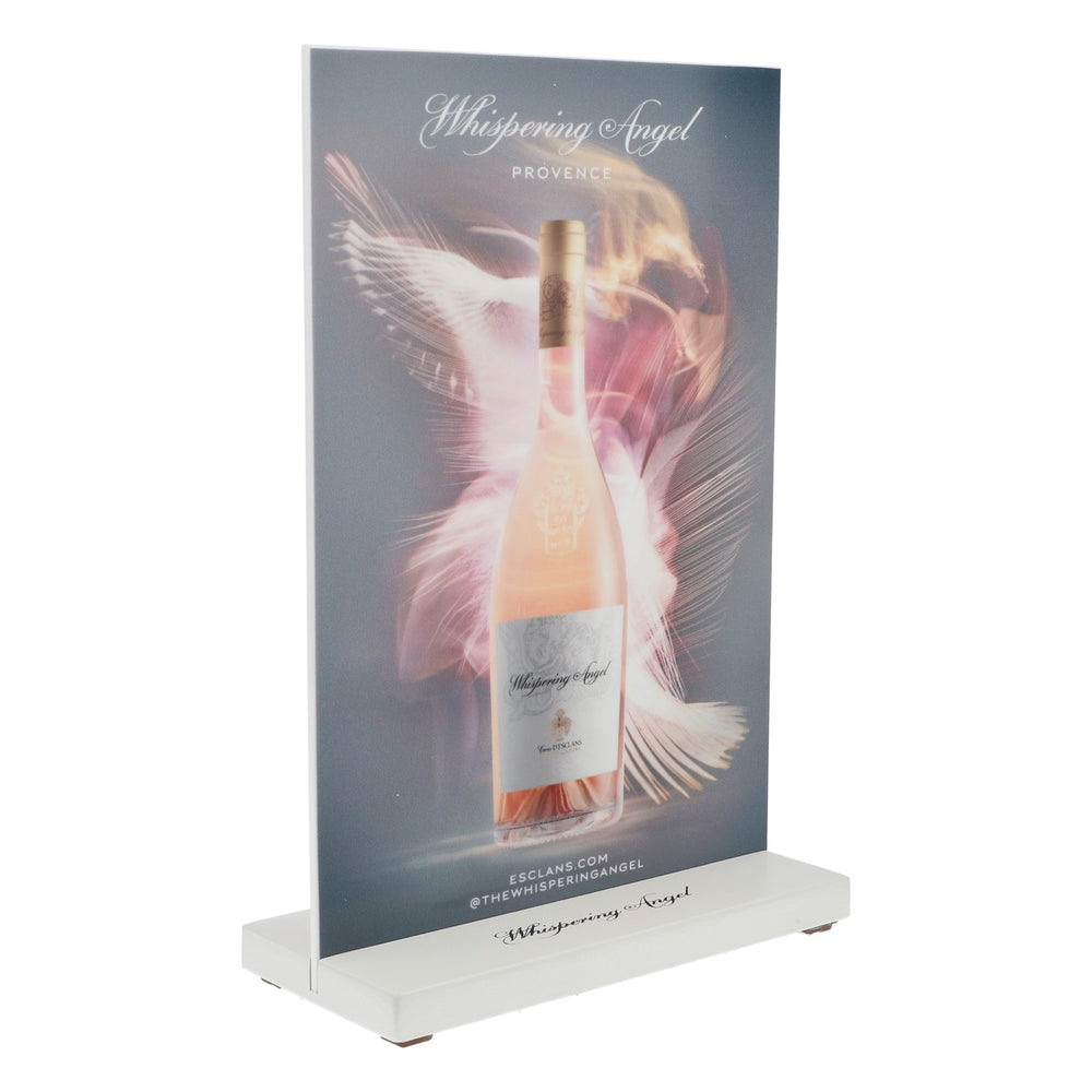 Whispering Angel wine table display menu display price board menu sign
