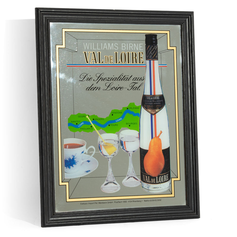 Wiliams Pear Mirror Advertising Mirror Bar Accessories Wall Decoration Black Frame "Val de Loire"