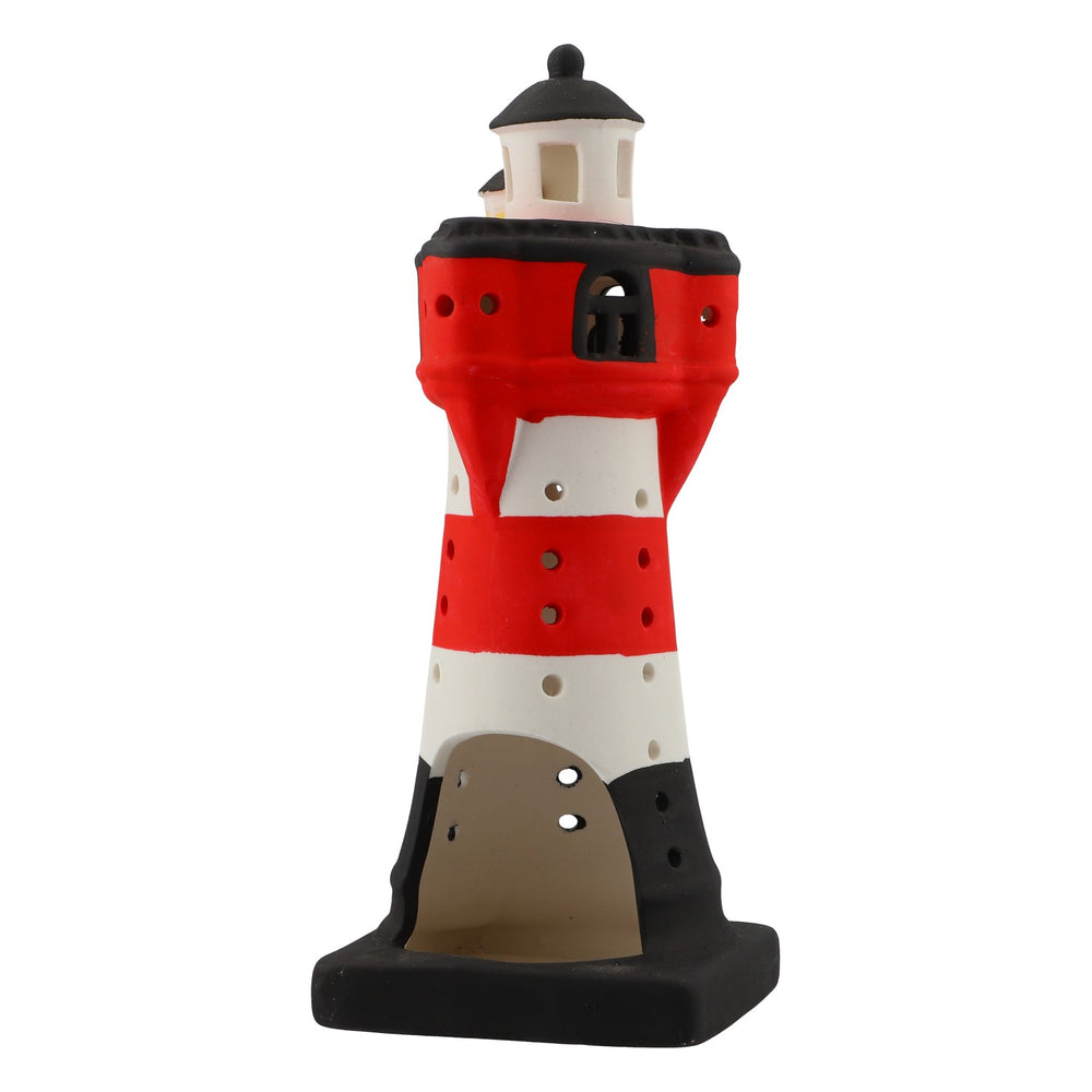 Wind light, lighthouse motif, candle holder, tea light lamp, ceramic