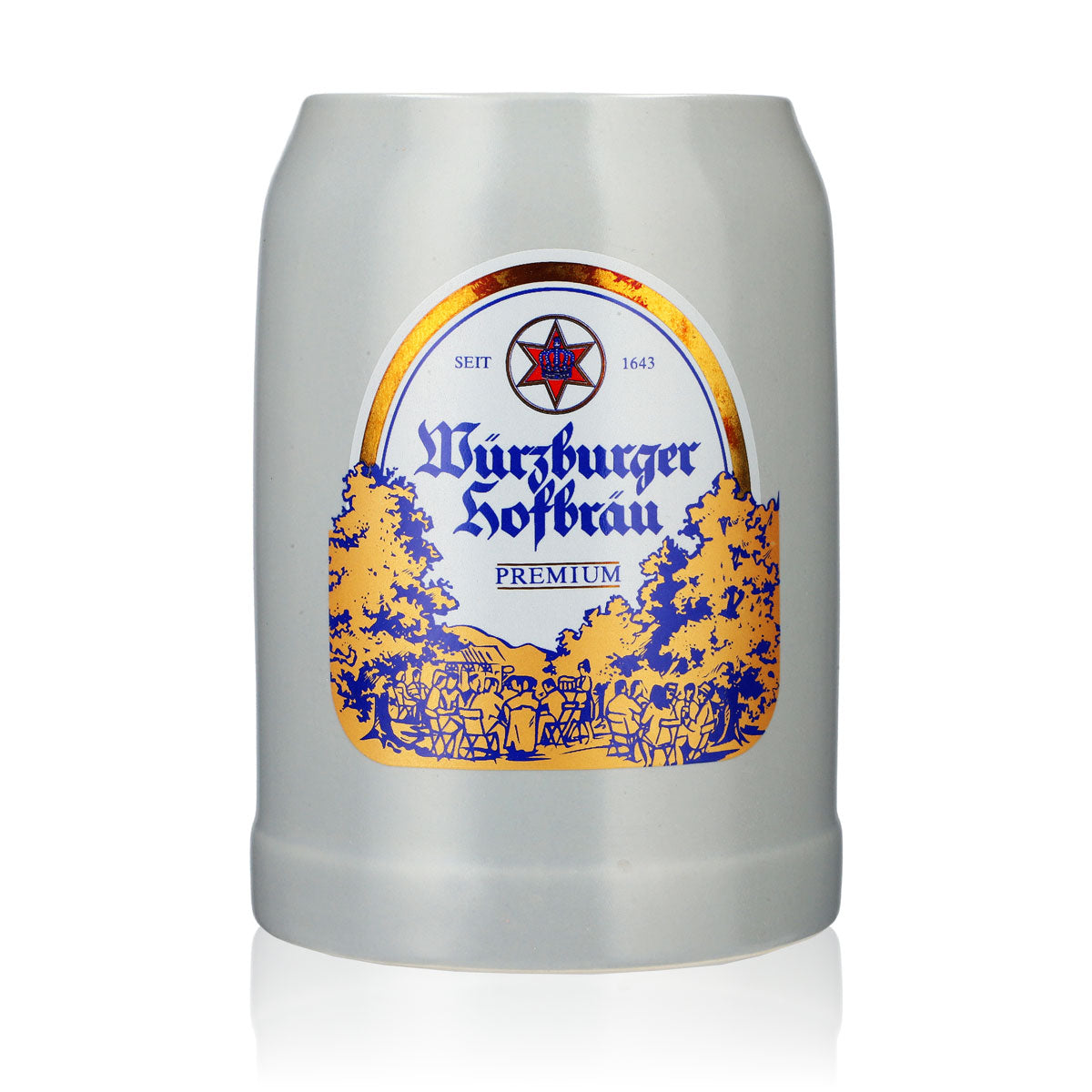 Würzburger Hofbräu beer glass mug Seidel stoneware mug 0.7 l mug