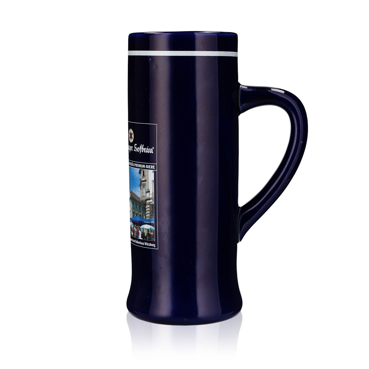 Würzburger Hofbräu beer glass stoneware mug 0.55 l jug clay blue Sahm – View 5