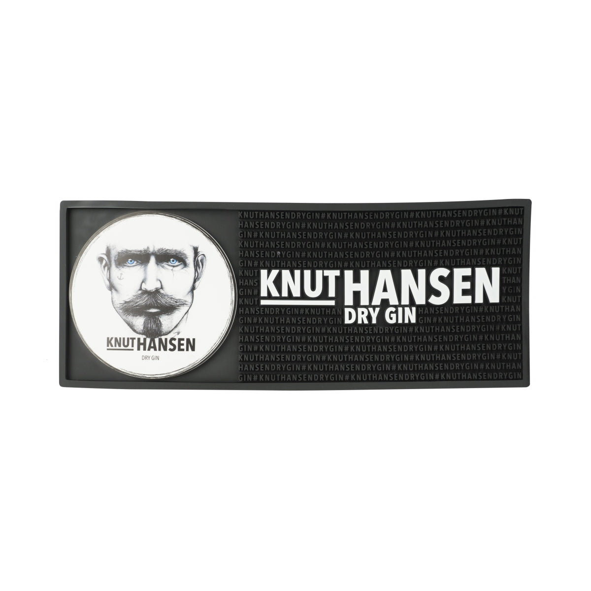 XL Knut Hansen Gin Bar Mat Rubber Black 50x20cm Runner Glasses Draining Mat