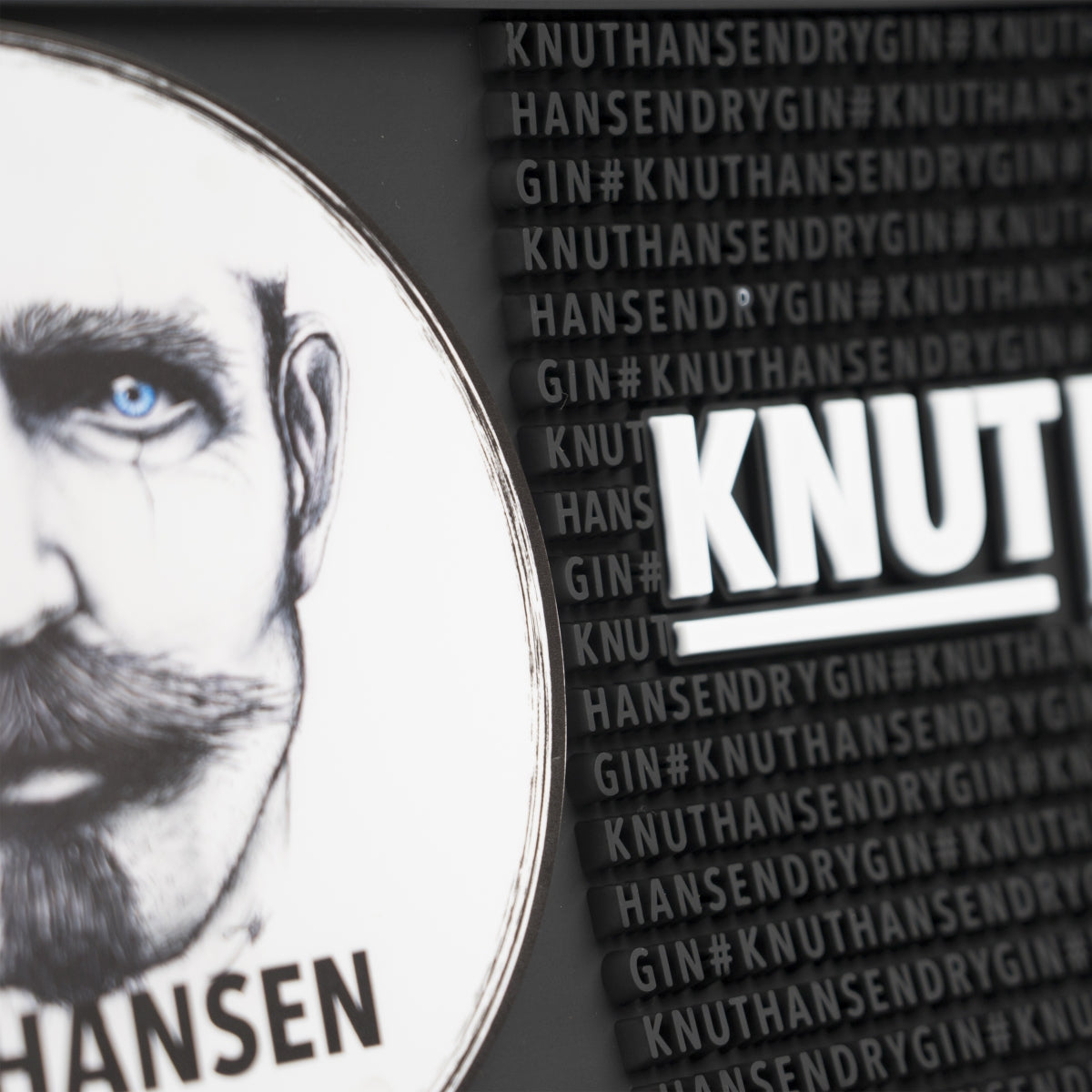 XL Knut Hansen Gin Bar Mat Rubber Black 50x20cm Runner Glasses Draining Mat – View 3