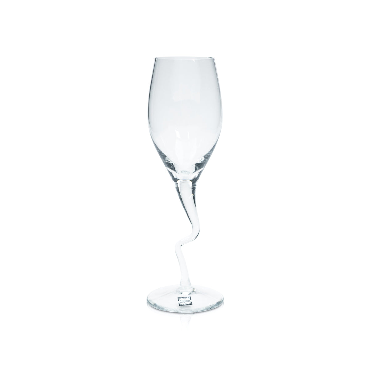 Yello Sparkling Wine Glass 0.22 L Goblet Flute Crystal Glass Hand-Blown Design Stem Secco
