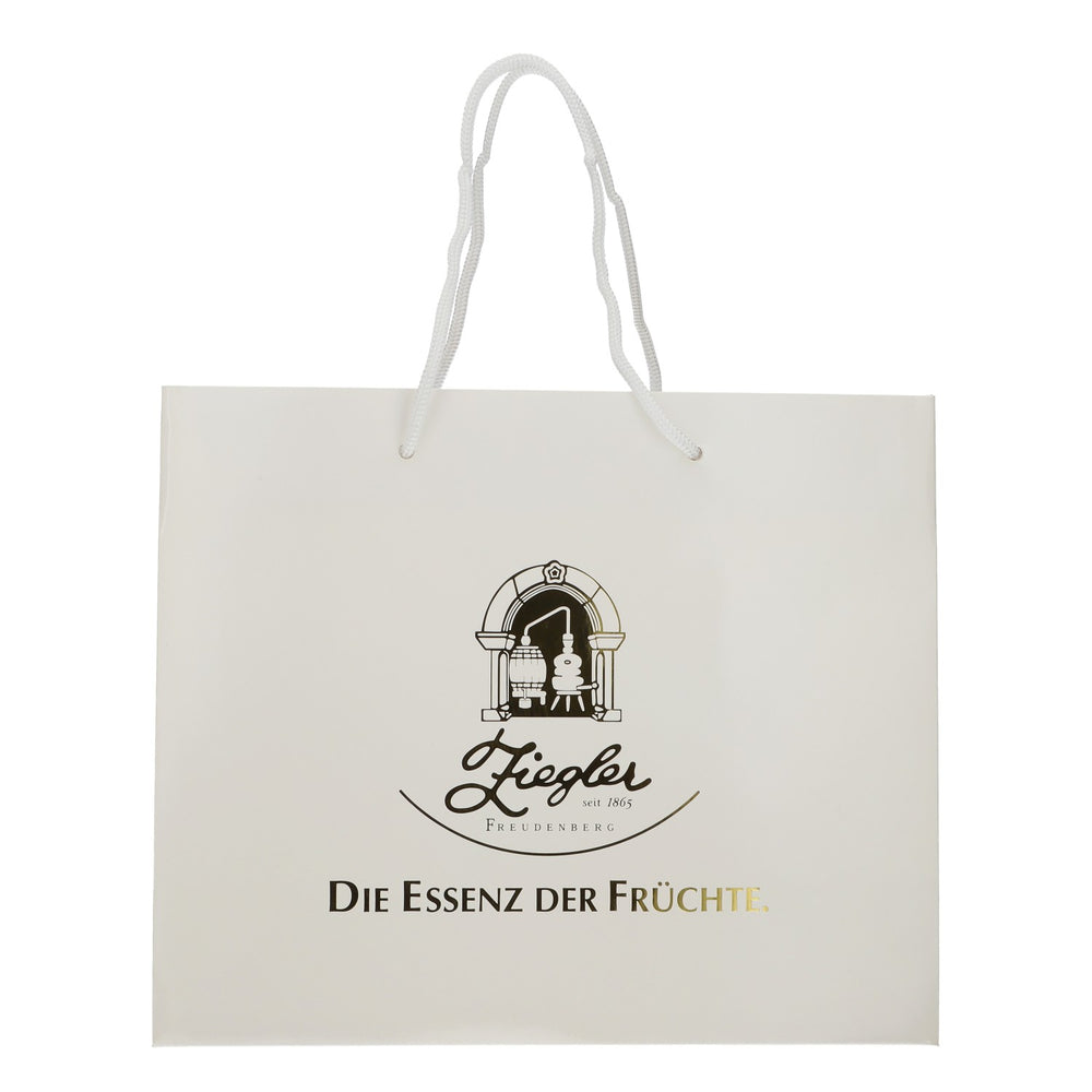 Ziegler Gift Bag, White Tote Bag for Schnapps, Premium Gift Bag