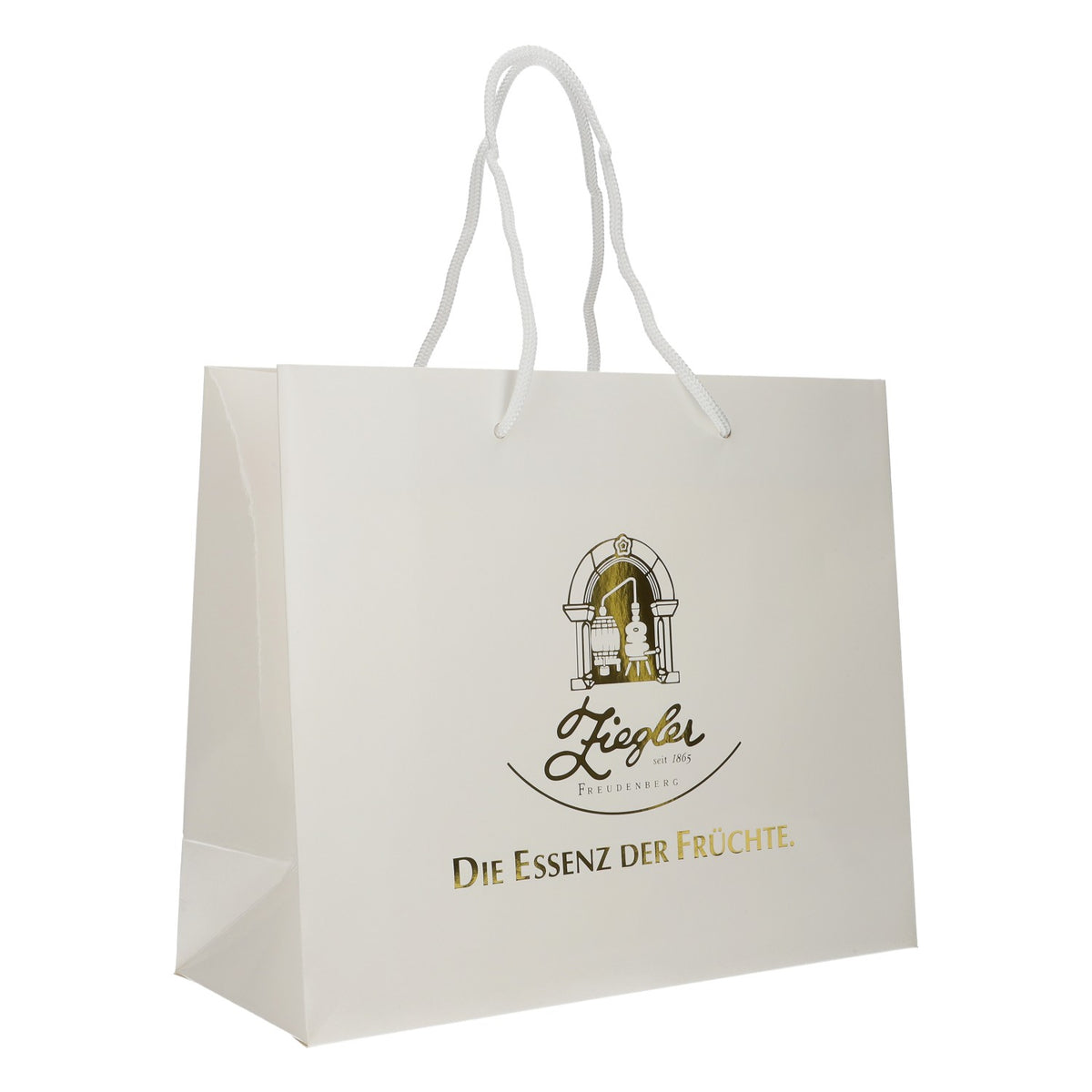 Ziegler Gift Bag, White Tote Bag for Schnapps, Premium Gift Bag – View 2