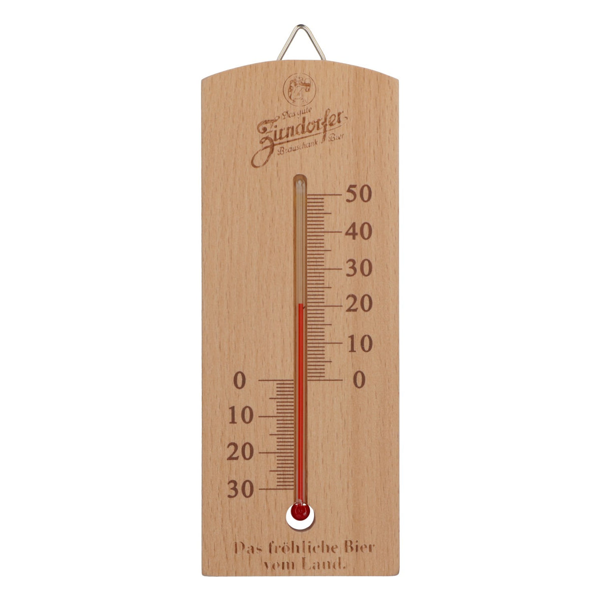 Zirndorfer Beer Thermometer, Real Wood, Indoor/Outdoor, New, Original Bar Accessory