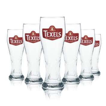 6x Texels wheat beer glass 0.3l wheat yeast contour...