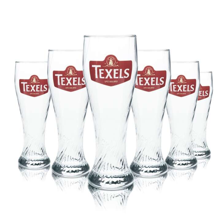 6x Texels wheat beer glass 0.5l wheat yeast contour glasses Gastro Bar Pub Beer BEL