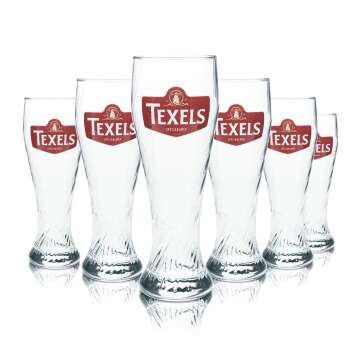 6x Texels wheat beer glass 0.5l wheat yeast contour...