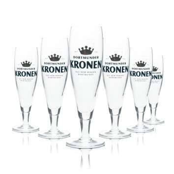 6x Kronen Glass 0.2l Beer Goblet Tulip Cup Glasses Gastro...