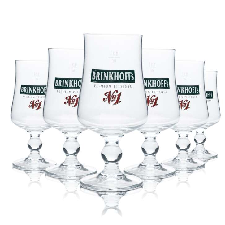6x Brinkhoffs Beer Glass 0,3l Cup Tulip Glasses Brewery Gastro Dortmund Pils