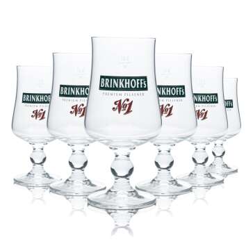 6x Brinkhoffs Beer Glass 0,3l Cup Tulip Glasses Brewery...