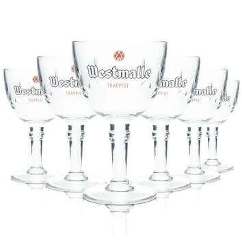 6x Westmalle Glass 0,33l Beer Goblet Cup Glasses...