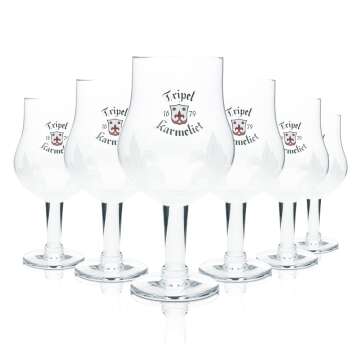 6x Karmeliet Glass 0,33l Beer Goblet Cup Frosted Glasses...