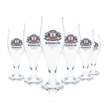6x Erdinger glass 0,5l beer tulip goblet glasses Bavaria...