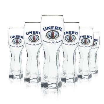 6x Unertl wheat beer glass 0.5l yeast wheat contour...