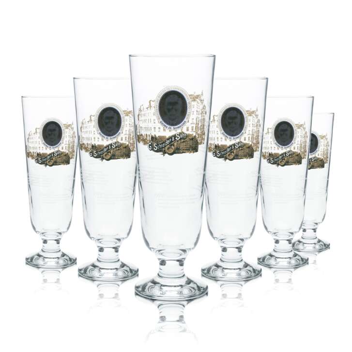 6x Schneider Weisse beer glass 0.5l tulip goblet glasses special edition Georg III