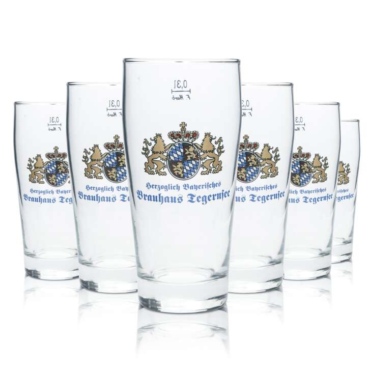 6x Tegernsee beer glass 0,3l mug glasses brewery Brauhaus Bayern Gastro Bar