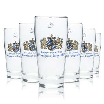 6x Tegernsee beer glass 0,3l mug glasses brewery Brauhaus...