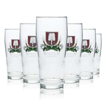 6x Spaten beer glass 0,4l mug glasses Bayern Munich...