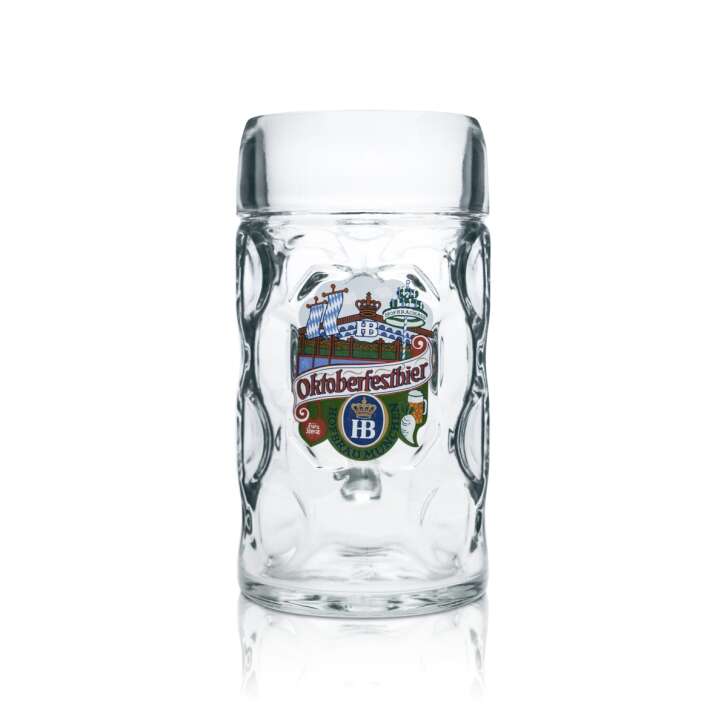 HB Munich beer mug glass 1l Oktoberfest beer mug Seidel glasses Gastro Bar Brau