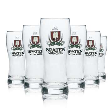 6x Spaten Beer Glass 0,25l Mug Cup Glasses Bavaria Munich...