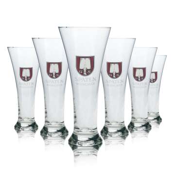 6x Spaten beer glass 0,25l goblet tulip goblet glasses...