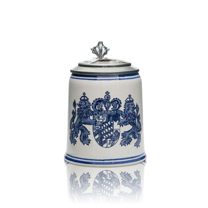 Kaltenberg collectors glass 0.5l beer mug tankard Seidel King Ludwig III pewter lid