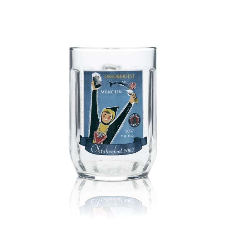 Paulaner collector glass 0,5l pitcher tankard Seidel Oktoberfest 2003 glasses Bavaria rare