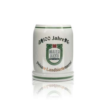 Maierbräu beer glass 0,5l clay stone jug mug Seidel...