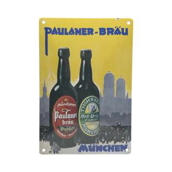 Paulaner beer tin sign enamel collector rare limited...